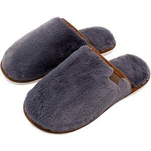 Slipper Soft Plush Fleece House Slippers Anti-Slip Warm Cozy Wool Navy Blue 9